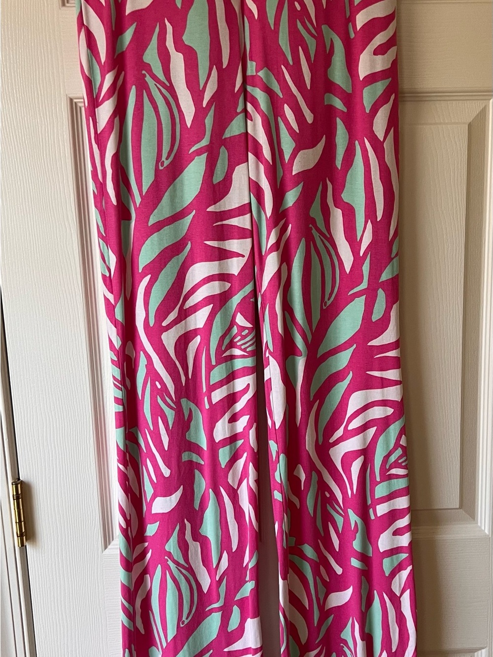 Lilly Pulitzer Soft Pink, Mint & White Palazzo Leggings. Size M - Picture 9 of 9